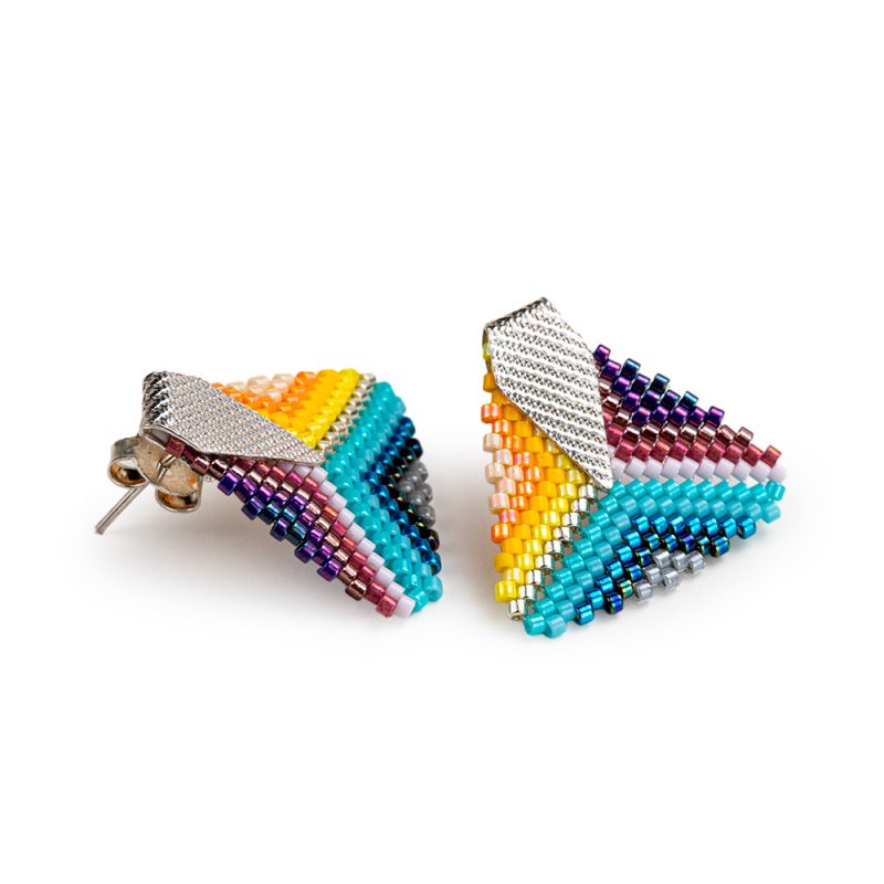 Aretes azul morado amarillo