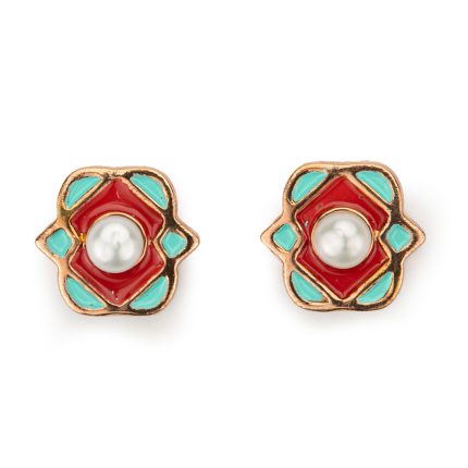 Aretes flor roja