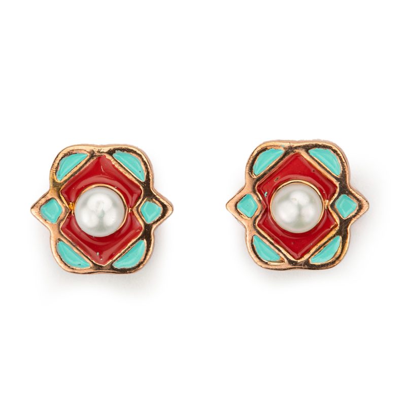 Aretes flor roja