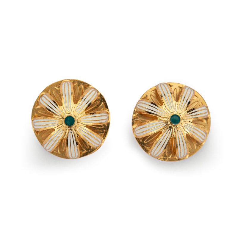 Aretes verde pétalos