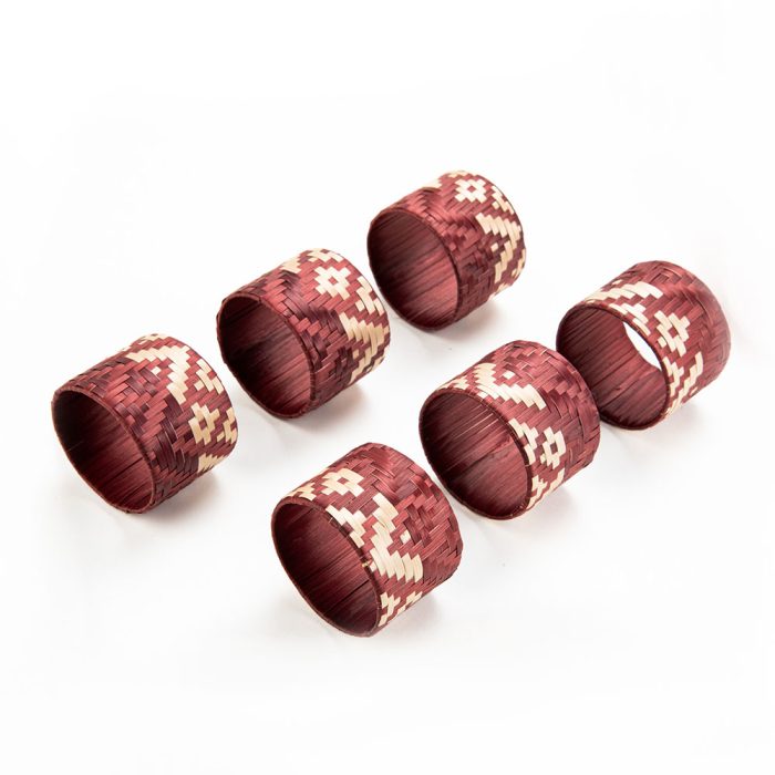 Servilleteros paja tetera natural vinotinto
