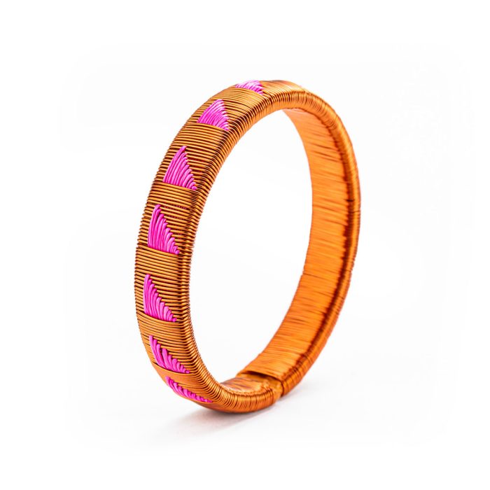 Manilla Werregue cobre fucsia triángulos