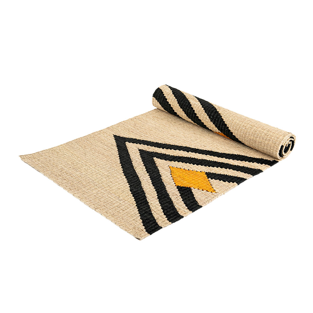 02-04-612-E Tapete palma estera triángulos vista 1 Tapete palma estera triángulos