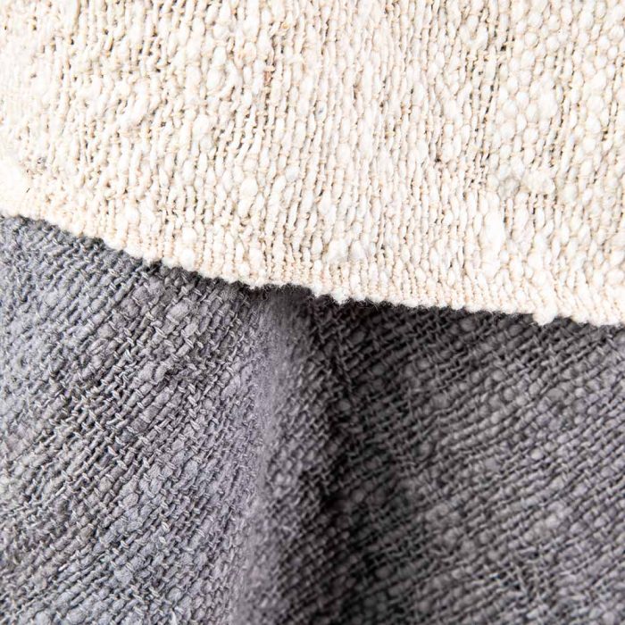 Ruana algodón orgánico gris blanco